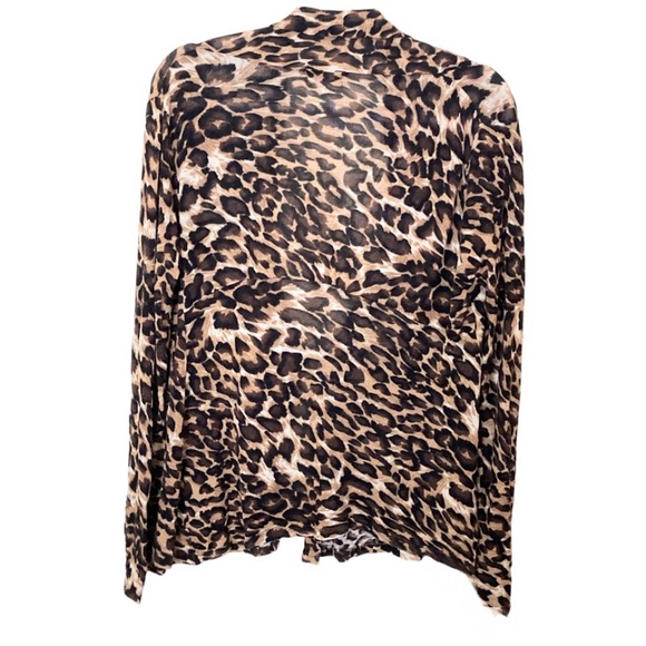 Zenana Outfitters Leopard Print Top Cardigan - Picture 2 of 8